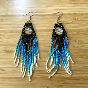 Colorful Bohemian Beaded handmade Tassel Pendant Dangle Earrings